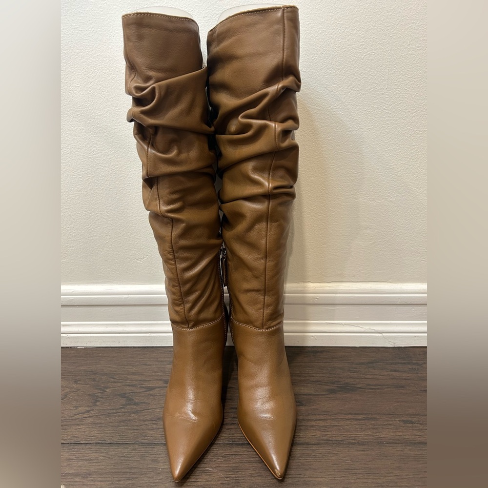 SCHUTZ - Ashlee Up Knee High Slouchy Nappa Leather Boot Size 5 - Picture 7 of 16
